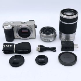 SONY ソニー ミラーレス一眼 α6000 ダブルズームレンズキット E PZ 16-50mm + E 55-210mm シルバー ILCE-6000Y S #260827_3185758
