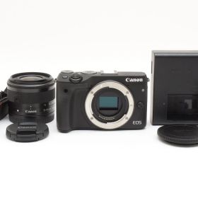 ★美品★ キヤノン Canon EOS M3 ブラック + EF-M 15-45mm F3.5-6.3 IS STM 充電器付き ARYM6815 #282