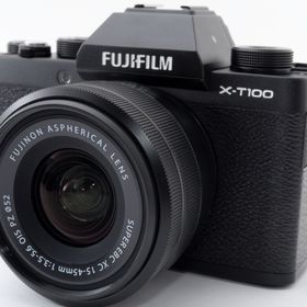 フジフイルム ミラーレス FUJIFILM X-T100 レンズキット ブラック 中古 Wi-Fi搭載 新品SDカード付き 届いてすぐに使える