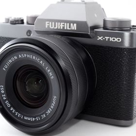フジフイルム ミラーレス FUJIFILM X-T100 ダークシルバー レンズキット 中古 Wi-Fi搭載 新品SDカード付き すぐに使える スマホに送れる