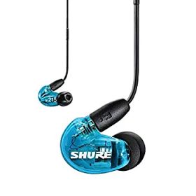 【中古】SHURE イヤホン UNIシリーズ SE215SPE-B+UNI-A トランスルーセントブルー : 高音質 / 高遮音性 / マイク・リモコン付