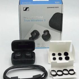【中古 動作確認済】 ゼンハイザー Sennheiser ワイヤレスイヤホン MOMENTUM True Wireless 3 ブラック 音楽鑑賞 運動 ランニング 通勤 通学 耳 イヤー イヤホン 音質 没入感 集中 音 使いやすい ジムリラックス 小さい