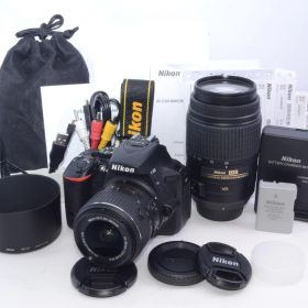 Nikon D5500 ダブルズームキット (18-55/55-300) 2416万画素 3.2型タッチ液晶 チリホコリ有