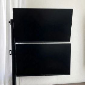 【美品】【デュアルモニターセット】Dell 27インチ モニター 2台 ＋ 2画面用モニターアーム（ポール式）付き 動作確認済み