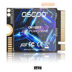 OSCOO 1TB M.2 2230 NVMe SSD, PCIe Gen4x4 内蔵SSD, 最大5200MB/s, 3D NAND, 放熱シール付き, Steam Deck, ASUS ROG Ally, Microsoft Su
