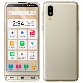 【中古】Bランク【やや傷や汚れあり】SIMフリー a201SH SHARP シンプルスマホ6 シャンパンゴールド 本体のみ 64GB 利用制限〇(白ロム) 送料無料