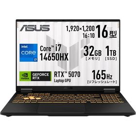 ゲーミングノートパソコン ASUS TUF Gaming F16 FX608JPR / FX608JPR-I7R5070321T 16.0型/Core i7/Windows11Home/32GB/1TB/ 1166-0199291704978-ds