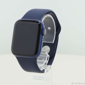 (中古)Apple Apple Watch Series 6 GPS 40mm ブルーアルミニウムケース ディープネイビースポーツバンド(269-ud)
