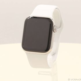 (中古)Apple Apple Watch Series 6 GPS + Cellular 40mm シルバーステンレススチールケース ホワイトスポーツバンド(262-ud)