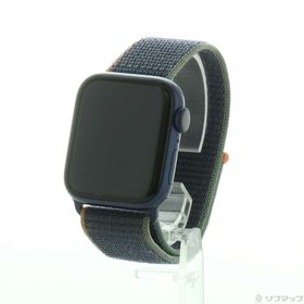 (中古)Apple Apple Watch Series 6 GPS 40mm ブルーアルミニウムケース ディープネイビースポーツループ(377-ud)