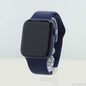 (中古)Apple Apple Watch Series 6 GPS 44mm ブルーアルミニウムケース ディープネイビースポーツバンド(276-ud)