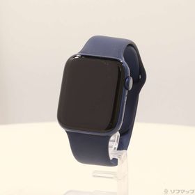 (中古)Apple Apple Watch Series 6 GPS 44mm ブルーアルミニウムケース ディープネイビースポーツバンド(344-ud)
