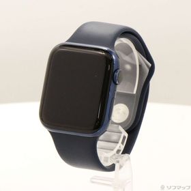 (中古)Apple Apple Watch Series 6 GPS 44mm ブルーアルミニウムケース ディープネイビースポーツバンド(352-ud)