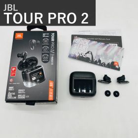 JBL ジェービーエル TOUR PRO 2 JBLTOURPRO2BLK ブラック 完全ワイヤレスイヤホン Bluetooth ハイブリッドノイズキャンセリング マルチポイント IPX5 ワイヤレス充電 スマートタッチディスプレイ 空間サウンド 元箱付属