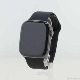 (中古)Apple Apple Watch Series 10 GPS + Cellular 46mm スレートチタニウムケース ブラックスポーツバンド(269-ud)