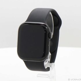 (中古)Apple Apple Watch Series 10 GPS + Cellular 42mm ジェットブラックアルミニウムケース ブラックスポーツバンド(305-ud)