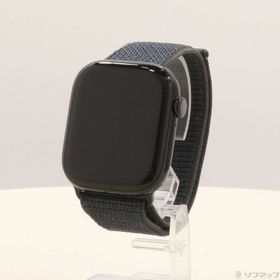 (中古)Apple (展示品) Apple Watch Series 10 GPS 46mm ジェットブラックアルミニウムケース インクスポーツループ(344-ud)