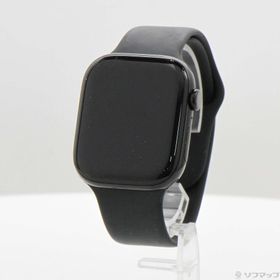 (中古)Apple Apple Watch Series 10 GPS 46mm ジェットブラックアルミニウムケース ブラックスポーツバンド(348-ud)
