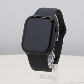 (中古)Apple Apple Watch Series 10 GPS 42mm ジェットブラックアルミニウムケース ブラックスポーツバンド(258-ud)