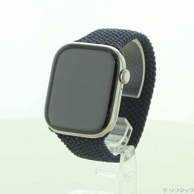 (中古)Apple Apple Watch Series 10 GPS + Cellular 46mm ナチュラルチタニウムケース ミッドナイトブレイデッドソロループ(377-ud)