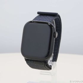 (中古)Apple Apple Watch Series 10 GPS 46mm ジェットブラックアルミニウムケース インクスポーツループ(262-ud)