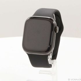 (中古)Apple Apple Watch Series 10 GPS + Cellular 42mm スレートチタニウムケース ブラックスポーツバンド(377-ud)