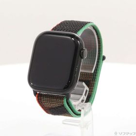 (中古)Apple Apple Watch Series 10 GPS 42mm ジェットブラックアルミニウムケース Black Unityスポーツループ(377-ud)