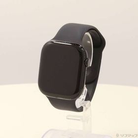 (中古)Apple Apple Watch Series 10 GPS 46mm ジェットブラックアルミニウムケース ブラックスポーツバンド(198-ud)