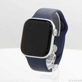 (中古)Apple Apple Watch Series 10 GPS 42mm シルバーアルミニウムケース デニムスポーツバンド(269-ud)
