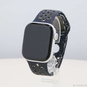 (中古)Apple Apple Watch Series 10 GPS 42mm シルバーアルミニウムケース ミッドナイトスカイNikeスポーツバンド(262-ud)