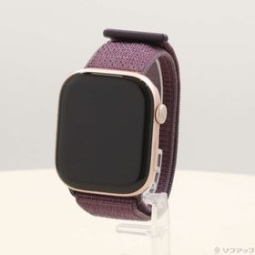 (中古)Apple Apple Watch Series 10 GPS + Cellular 46mm ゴールドアルミニウムケース プラムスポーツループ(377-ud)