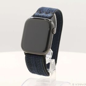 (中古)Apple Apple Watch Series 10 GPS + Cellular 46mm スレートチタニウムケース ブラック/ブルーNikeスポーツループ(258-ud)