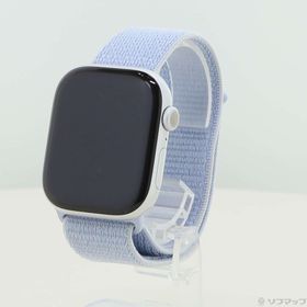 (中古)Apple Apple Watch Series 10 GPS 46mm シルバーアルミニウムケース ブルークラウドスポーツループ(269-ud)