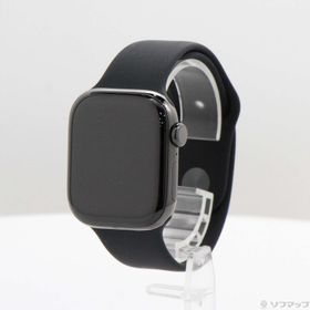 (中古)Apple Apple Watch Series 10 GPS + Cellular 42mm スレートチタニウムケース ブラックスポーツバンド(348-ud)