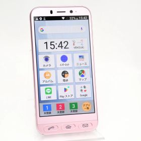 【液晶美品＊電池良好】SoftBank SIMフリー 704SH シンプルスマホ4 ピンク