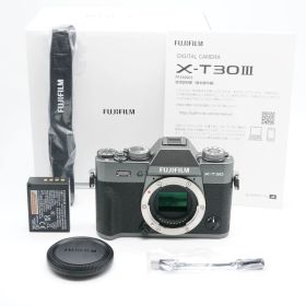 新品級 フジフイルム FUJIFILM X-T30 III ボディ チャコールシルバー 日本語・英語版 シャッター回数3949回、あると嬉しい元箱・取説・純正ストラップ付！