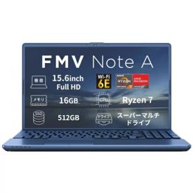 富士通｜FUJITSU ノートパソコン FMV Note Aシリーズ A700-L1 メタリックブルー FMVA700L1L [AMD Ryzen 7 /メモリ：16GB /SSD：512GB /M365 (24か月) or Office 選択可能 /Windows11 Home /15.6型 /2026年4月モデル]