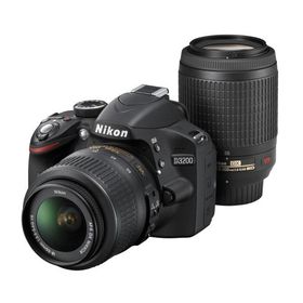 Nikon デジタル一眼レフカメラ D3200 200mmダブルズームキット 18-55mm/55-200mm ブラック D3200WZ200BK