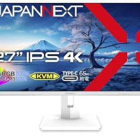 【中古】 JAPANNEXT 27インチIPSパネル搭載 4K(3840x2160)解像度 液晶モニター JN-IPS27UHDR-C65W-HSP-W HDMI DP USB Type-C 高さ調整 ピボット機能搭載 USB-C給電(最大65W) KVM機能 ホワイトカラー採用