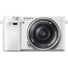 【中古】【39shop】SONY★ミラーレス一眼 α6000 パワーズームレンズキット E PZ 16-50mm F3.5-5.6 OSS ホワイト ILCE-6000L W（良い）