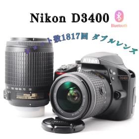 【美品 低ショット数】ニコン D3400✨ダブルレンズ 初心者さん◎ スマホ転送
