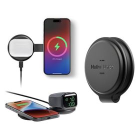 Native Union（ネイティブユニオン）Voyage 2-in-1 マグネティックワイヤレスチャージャ ? 折りたたみ式旅行充電ステーション iPhone 16