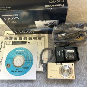 【動作確認済】パナソニック LUMIX DMC-FX40 充電器 バッテリー付 コンデジ ゴールド ルミックス 【黄-24】
