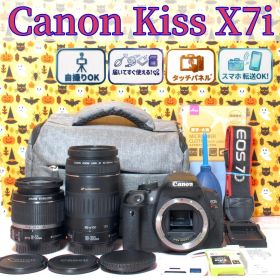 キャノン Kiss X7i☆一眼レフカメラ☆美品☆返品保証☆Wレンズ