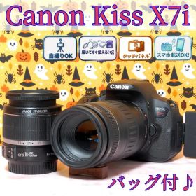 Canon Kiss X7i☆一眼レフカメラ☆美品☆返品保証☆Wレンズ☆バッグ付