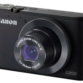 【中古】Canon デジタルカメラ PowerShot S200(ブラック) F値2.0 広角24mm 光学5倍ズーム PSS200(BK)