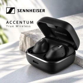 Sennheiser ゼンハイザー ACCENTUM True Wireless ワイヤレスイヤホン ブラック 700262 Bluetooth 5.3 ノイズキャンセリング 外音取り込み マルチポイント 最大28時間再生 IP54 Qiワイヤレス充電 完全ワイヤレスイヤホン