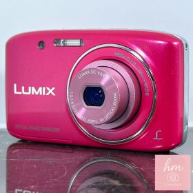 【美品】Panasonic LUMIX DMC-S2 ピンク 1410万画素 28mm広角 光学4倍ズーム LEICAレンズ 手ブレ補正 HD動画 超小型コンパクトデジタルカメラ