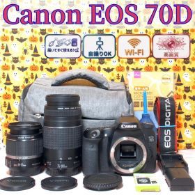 Canon EOS 70D◎Wレンズ◎美品◎一眼レフカメラ◎返品保証◎Wレンズ