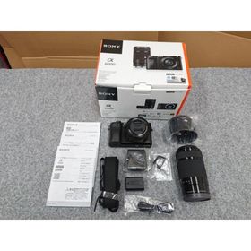 @【中古】 美品！ SONY ソニー α6000 ILCE-6000Y ブラック ミラーレス 一眼 16-50mm 55-210mm ダブルズームレンズキット